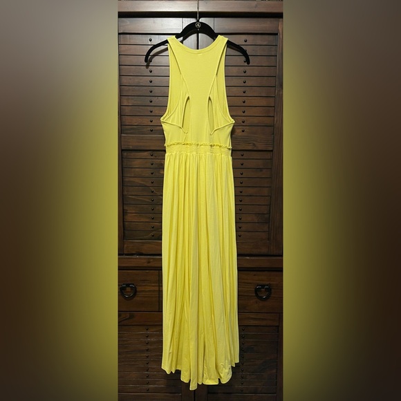Anthropologie Daily Practice Jump High Yellow Maxi Cutout Sundress - Picture 5 of 7